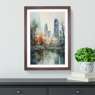 Central Park Impressionism - Single Picture Frame Print on Wood