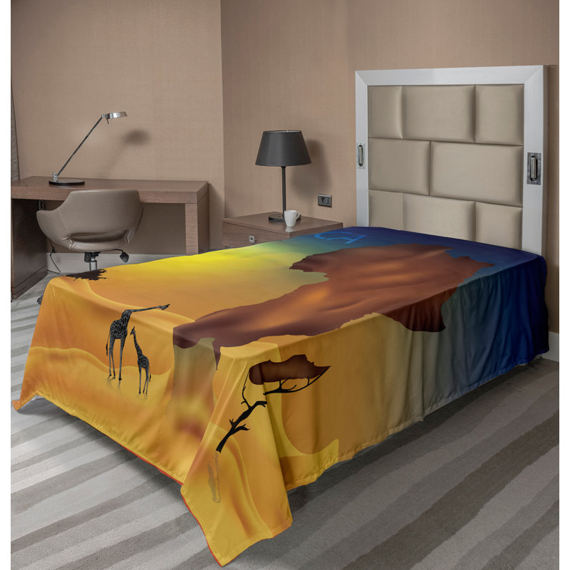 Drap plat Ambesonne Savannah, Drap plat pour lit simple