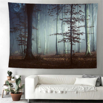 Décoration murale tapisserie de qualité bois brouillard de nuit avec accessoire de suspension inclus 59 x 79 po