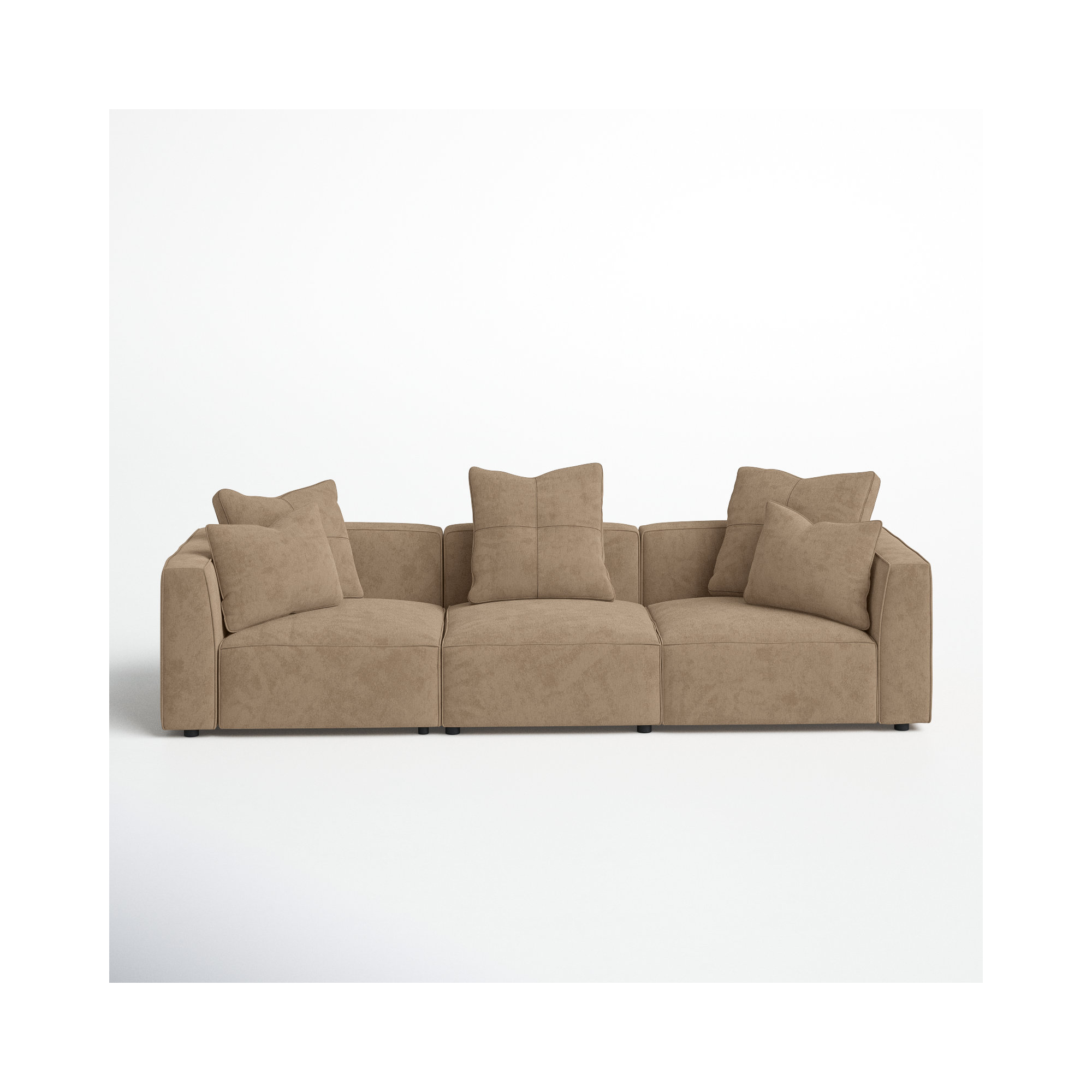 Del Modular Upholstered Sectional, Bella Buckwheat Polyester