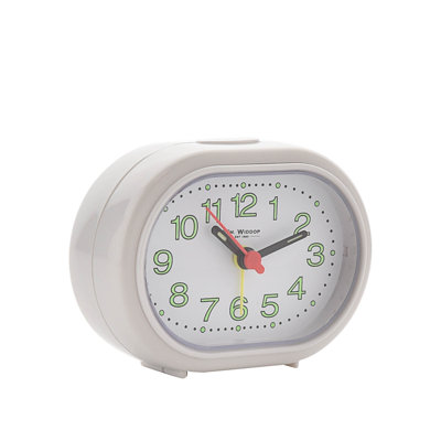 Quartz movement / Crystal Alarm Tabletop Clock in White
