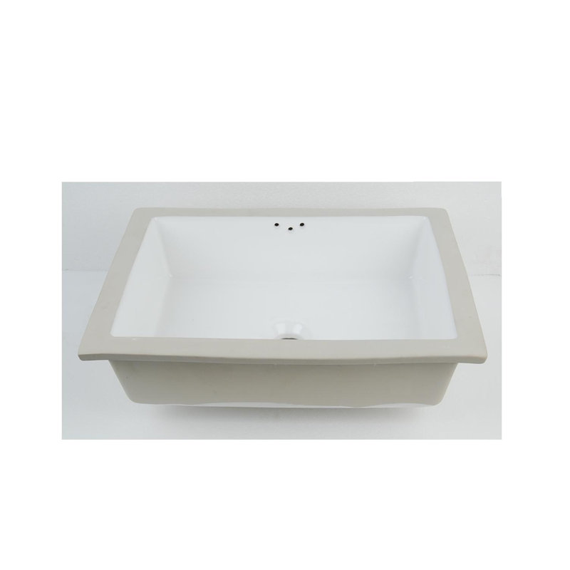 D'Vontz 14.13 " Vitreous China Rectangular Bathroom Sink and Overflow Hole, Biscuit