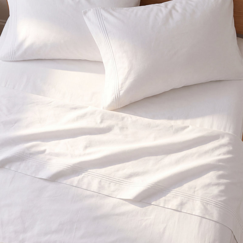 Bowning Simba Egyptian Cotton Deep Pocket Solid Luxury 1000 Thread Count Sheet Set, White, King Sheet Set with 2 Pillowcases