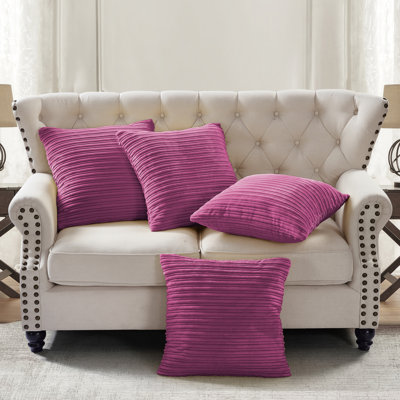 Housse de coussin carré en flanelle nervurée