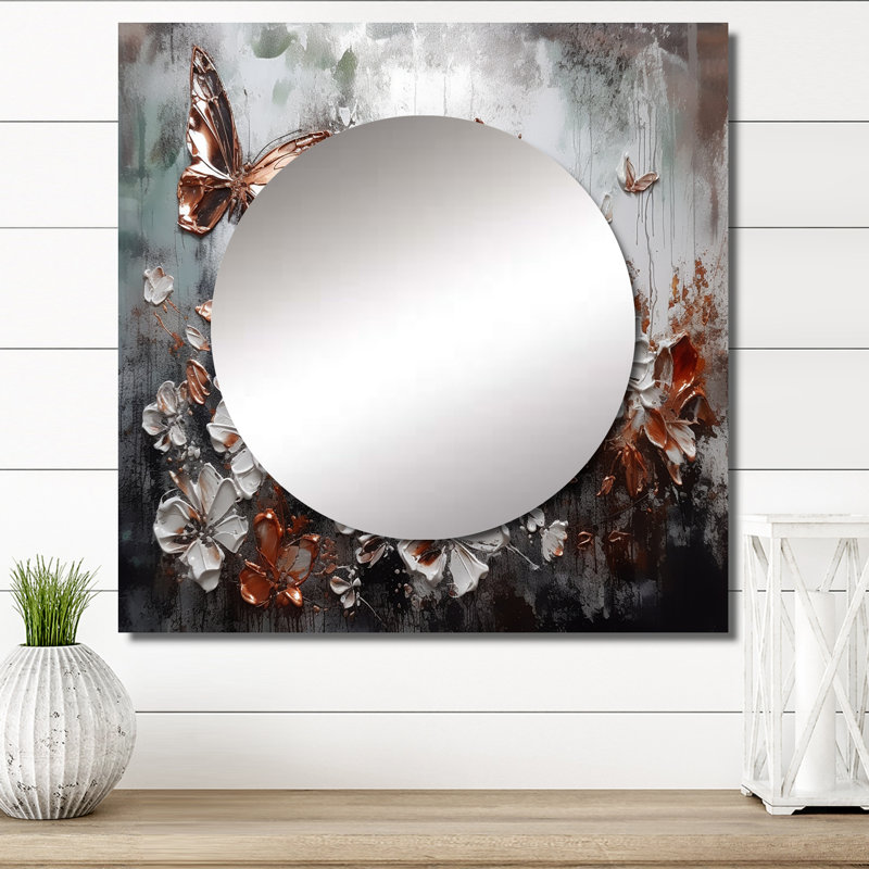 Lavondra - Miroir mural de salon floral, 23 po x 23 po