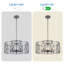 Lustre 20 po en forme de cage vintage noir mat avec accent de cristal, 5 lumières et chaîne de suspension réglable de 70 po-119208647