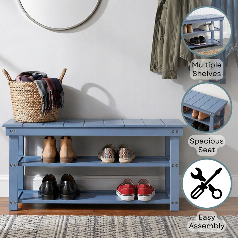 Carrold Storage Bench, Blue