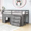Lit mezzanine simple en bois avec tiroirs-838367855