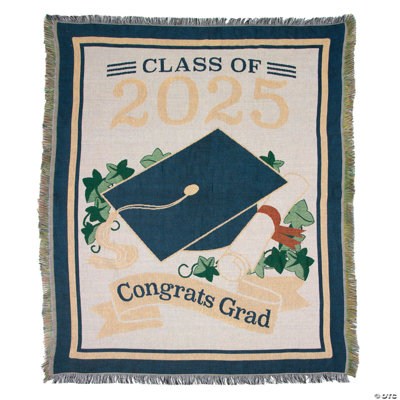4 Ft. 2 Inch x 5 Ft. Class of 2025 Congrats Grad Graduation Throw Blanket