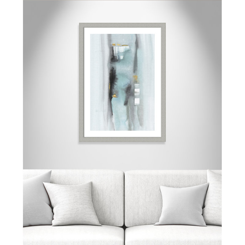 Amalfi - peinture encadrée, Encadrement argent brossé, H 37 po x l 27 po x P 1,25 po