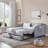Twin Size Upholstery Trundle Daybed Bed And Two Storage Drawers, Flat Arms With Pocket, Extendable Daybed-1963065034