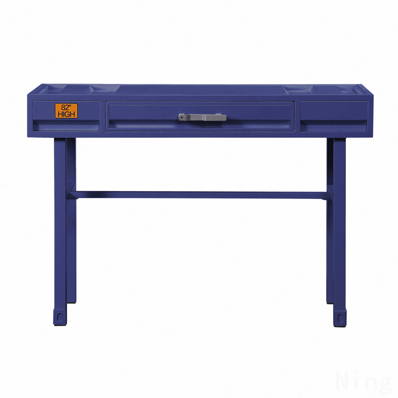 Bureau d'écriture bleu avec 1 tiroir, Bleu
