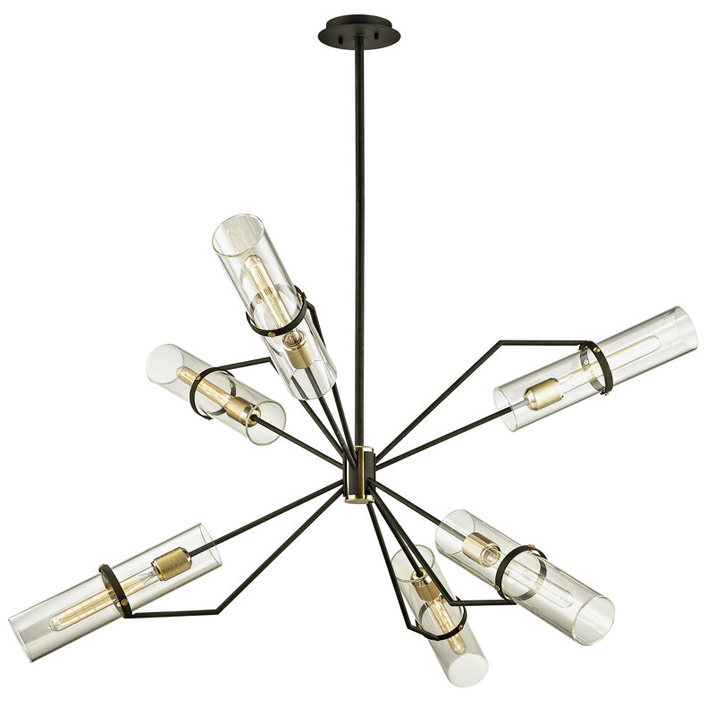 Lustre sphérique spoutnik à 6 lumières Raef, H 64,5 po x l 50 po x P 50 po