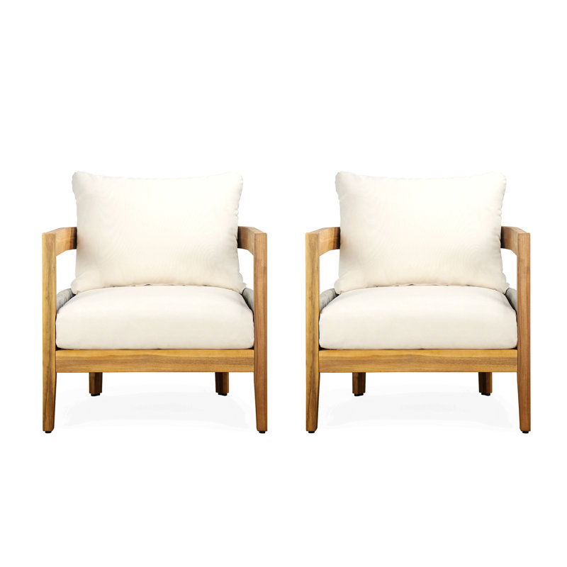 Chaises d'appoint en bois et corde Marciniak