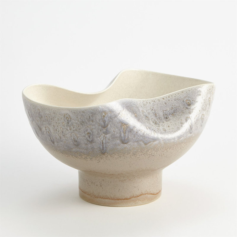 Cream Rises Dented Handmade Ceramic Decorative Bowl