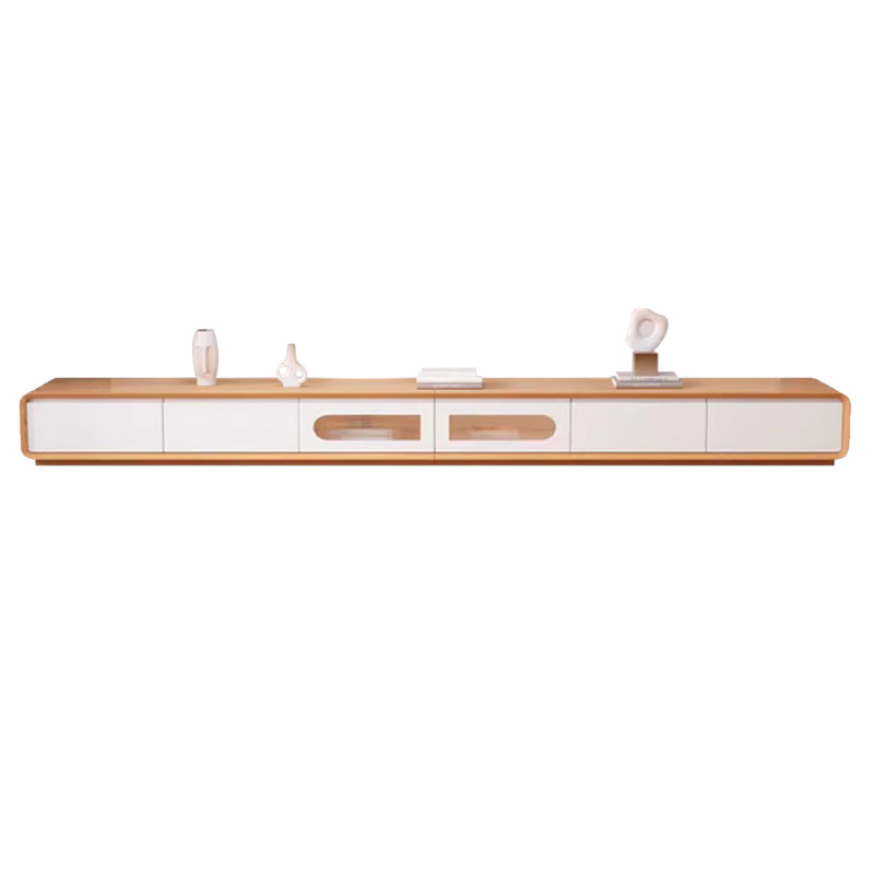 Log style simple design sense TV cabinet,  118.11"