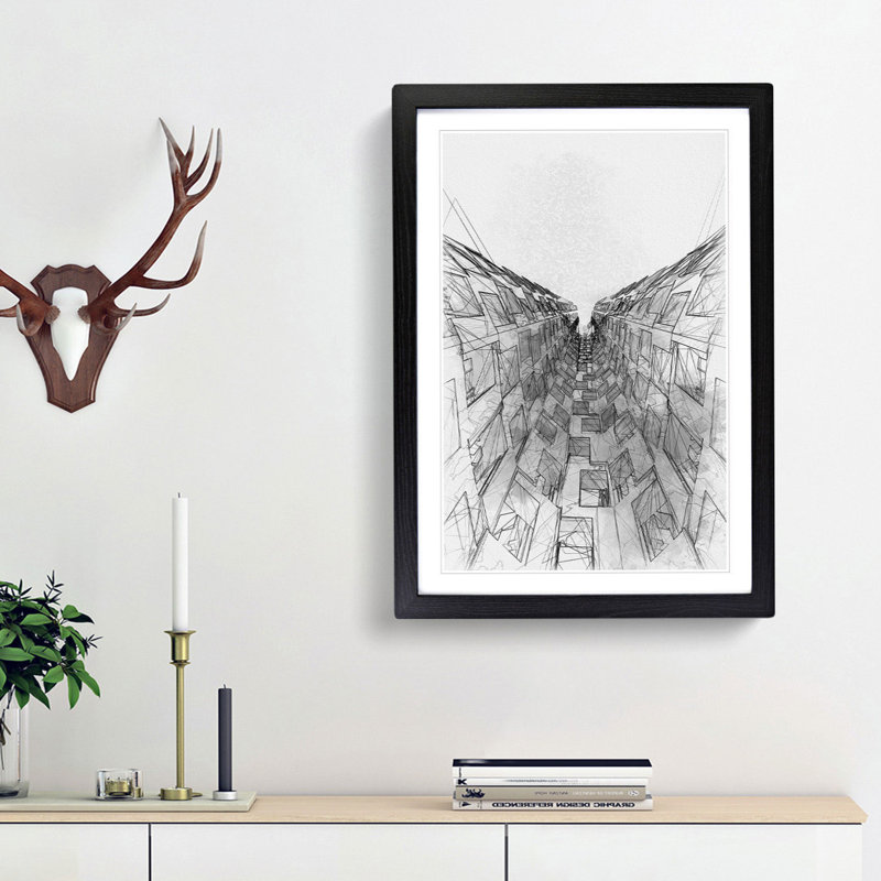 Sketching the Architecture Vol.61 - Picture Frame Drawing Print, 36cm H x 27cm W x 2cm D, Black Framed