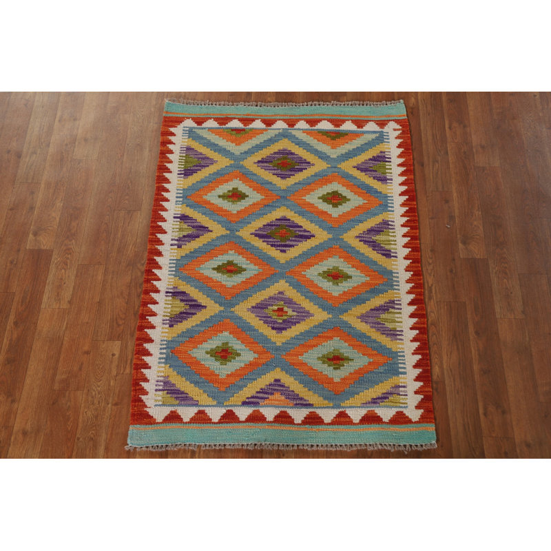 South Western Wool Kilim Oriental Rug 3x4
