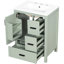 Meuble-lavabo moderne de 24 po avec lavabo en céramique, configuration de tiroir fonctionnelle et charnières à fermeture en douceur, finition raffinée