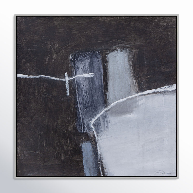Graphite Gemstones I Print by Casa Fine Arts, 41.5" H x 41.5" W, Silver