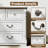 7-Drawer White Wood Dresser, 52 Inch Wide with Bronze Handles