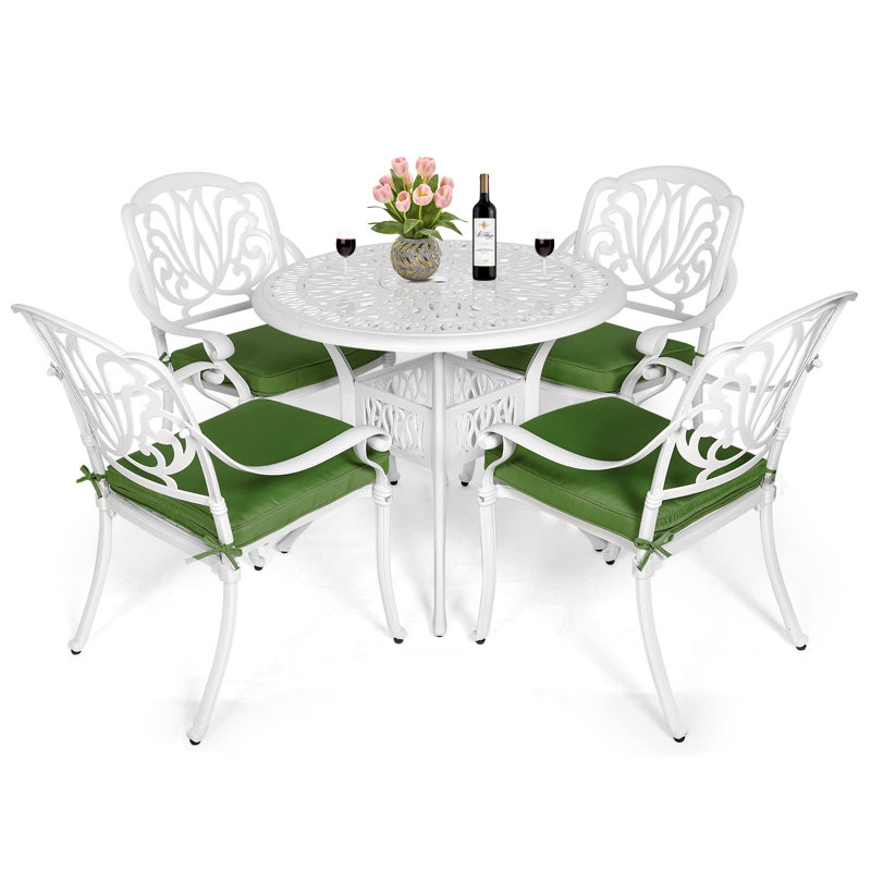 4 - Person Patio Dining Set with Round Table , Cushions Included