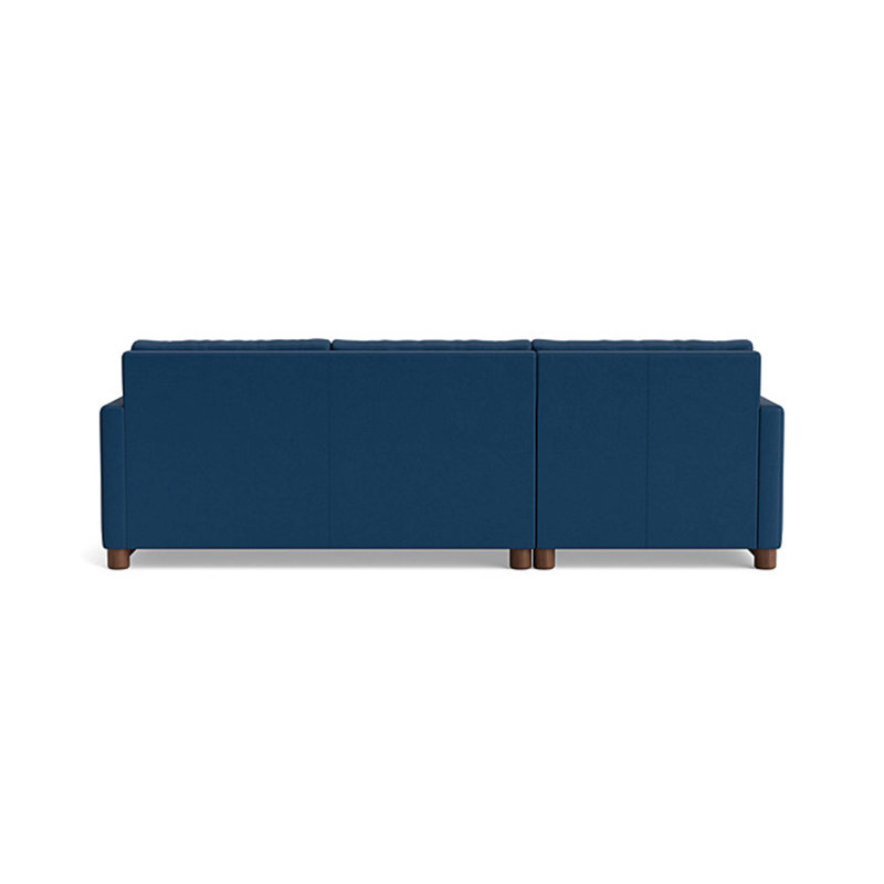Reve Leather Sofa with Chaise (with Storage), Chaise On Left, Leather - Deep Blue