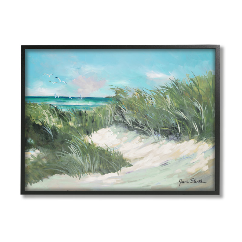 «Beach Grass» par Jane Slivka, Giclée encadrée noir minuit, H 11 po x l 14 po x P 1,5 po