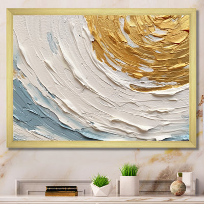 Art sur toile, spirales abstraites dorées et bleues II