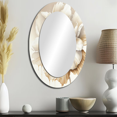 Miroir mural Blooming Beige Floral Design II - Beige
