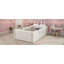 Très grand lit plateforme tapissier, beige