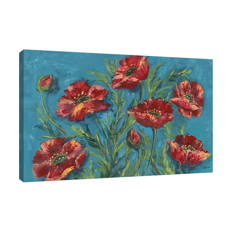 «Red Poppy Meadow Dance», toile tendue par Winston Porter, H 12 po x l 18 po x P 1,5 po