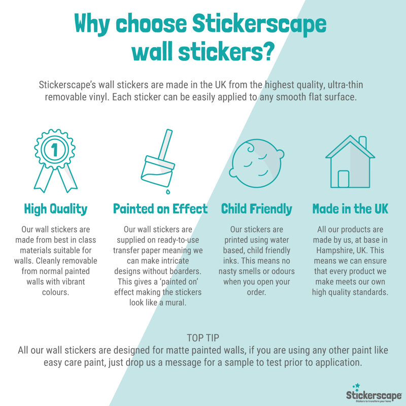 Rocket and Stars Wall Stickers, Blue