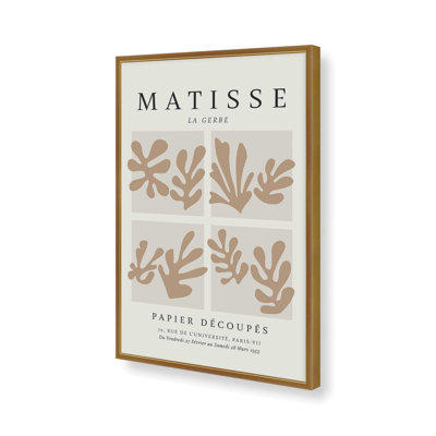 Matisse's La Gerbe Quartet à imprimé brun dans un cadre