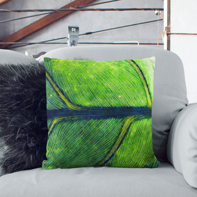 Leaf Detail Painting Square Throw Cushion