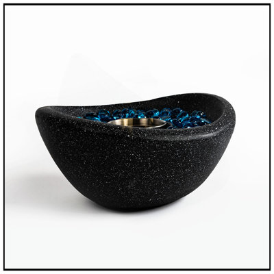 Durable Tabletop Fire Pit Black, Outdoor & Indoor Fire Pit, Portable Concrete Fire Pit, Personal Ethanol Fireplace, Outdoor Table Top Fire Pit, Mini Fire Pit Smokeless Fire Bowl