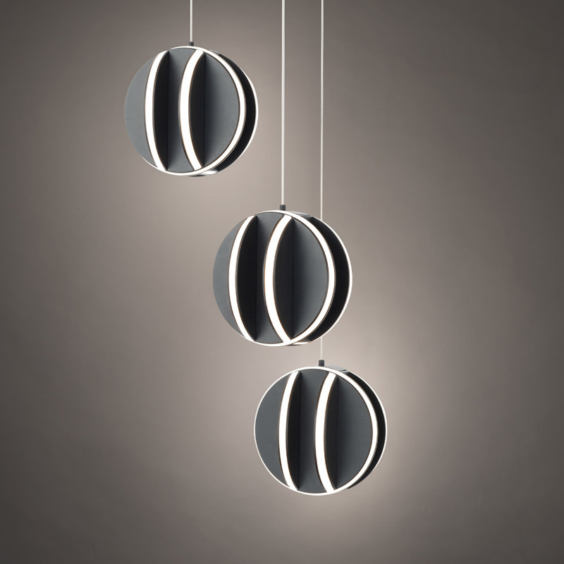 Carillion 3 - Light LED Pendant, Black