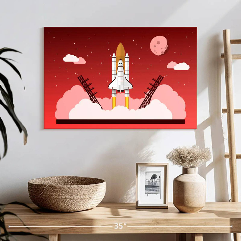 Space Shuttle Mission Launch, 16" H x 24" W