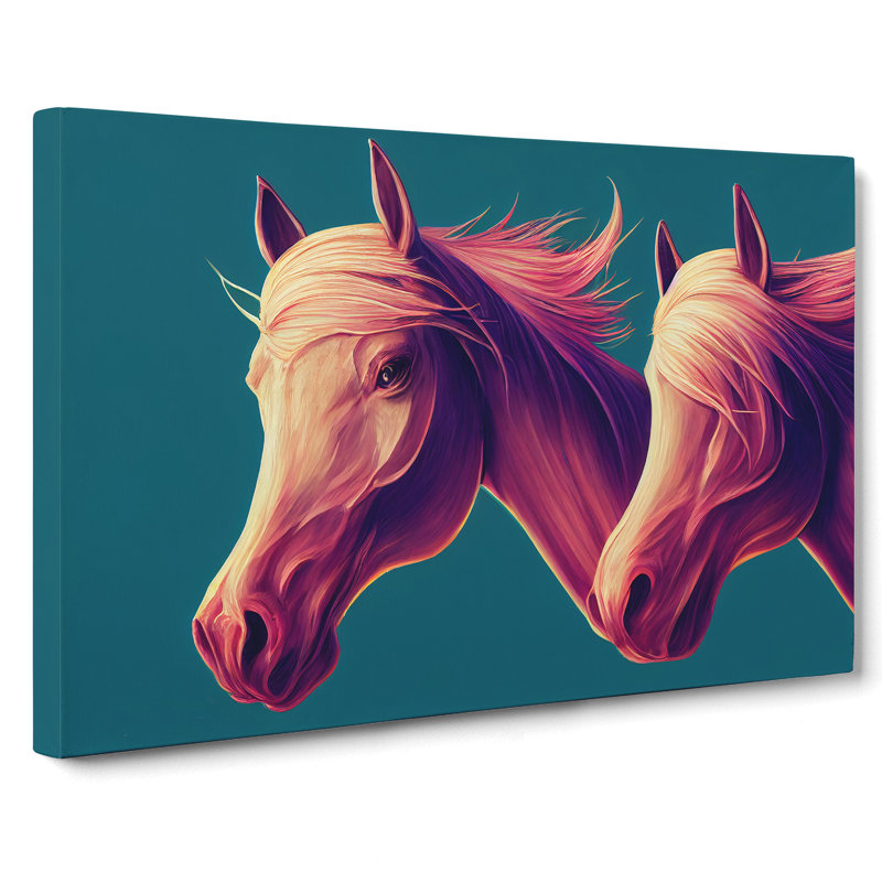 Dashing Horses - Wrapped Canvas, 35cm H x 50cm W x 3cm D