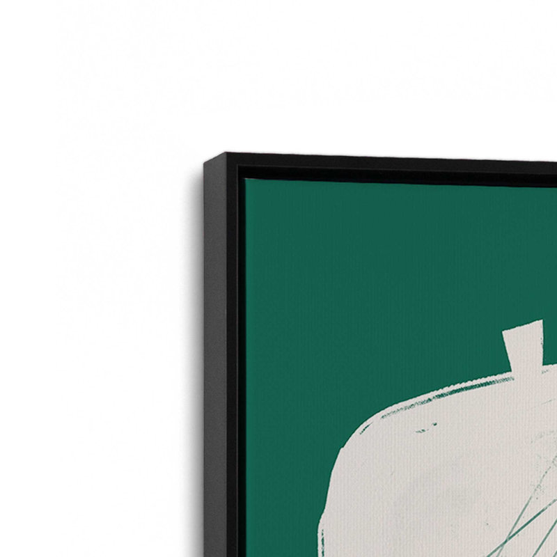 «Abstract Fruit Green» par Garima Dhawan, reproduction d'art, Noir, Cadre flottant, H 16 po x l 12 po