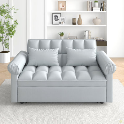 Loveseats Sofa Bed With Pull-Out Bed,Adjsutable Back