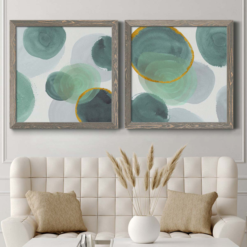 Ontario I - ensemble de 2 reproductions d'art sur toiles, Toile avec cadre gris, H 35,5 po x l 71 po x P 1,5 po