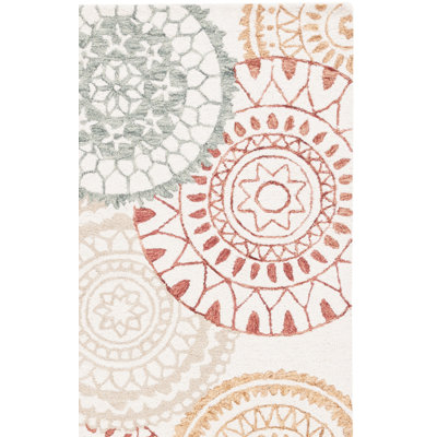 Tapis géométrique en laine / coton touffeté à la main Klasine