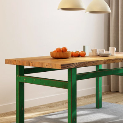 Old Elm Wood Vintage Design Rectangular Table