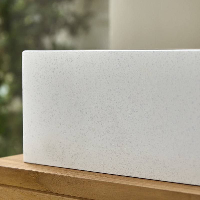 Tikamoon Terrazzo Rectangular Sink, 14 cm H x 100 cm W x 42 cm D