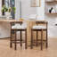 Ensemble de 2 tabourets de comptoir pivotants pour îlot de cuisine - Chaises de bar modernes de style Mid-Century avec dossier, assise de 26 pouces de hauteur, structure en bois massif et revêtement en lin doux