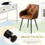 Upholstered Accent Chair Short Arm in Brown Set of 2