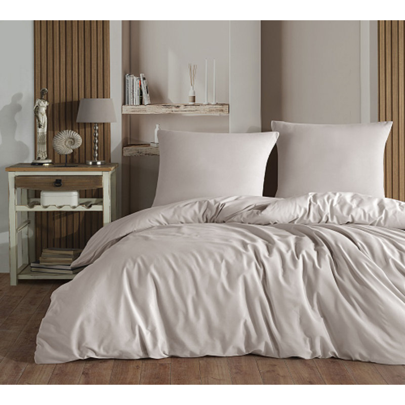 Duvet Cover Set, Beige, 140 x 200 cm - 1 Pillowcase (65 x 65 cm)