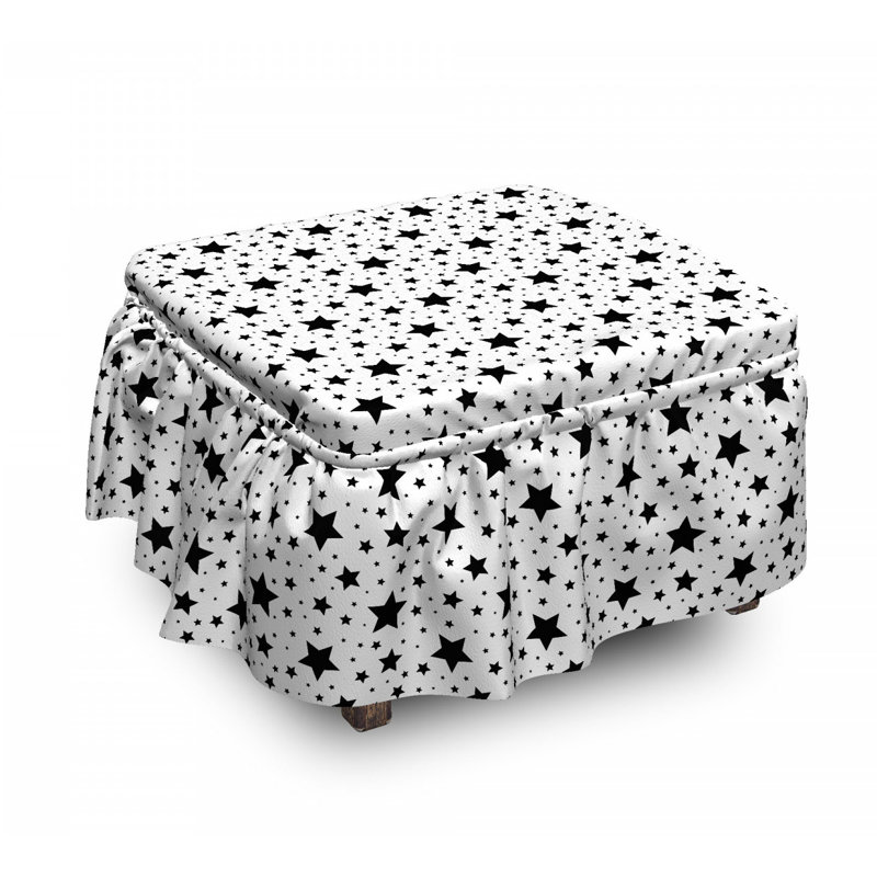 Housse pour repose-pieds motif abstrait monochrome