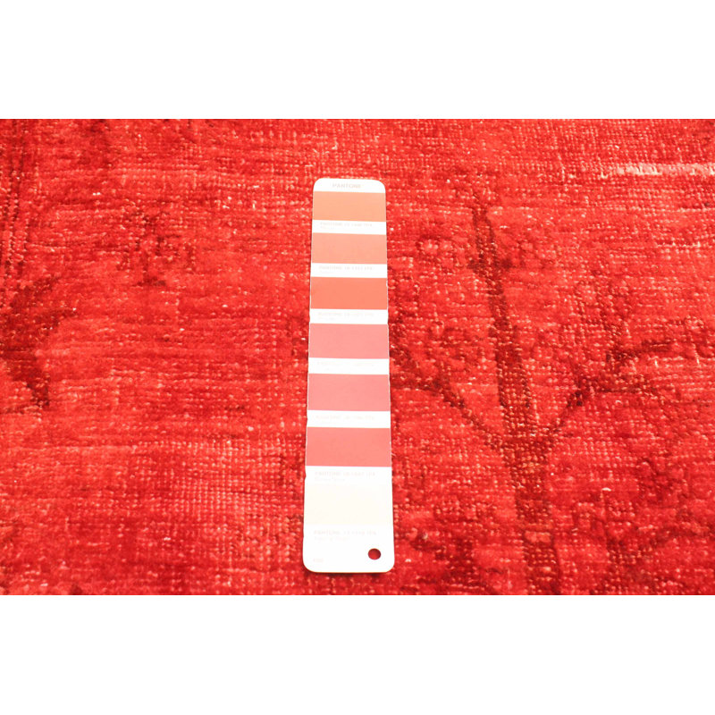 Color Transition Patchwork Red Rug 8'1" x 9'10"